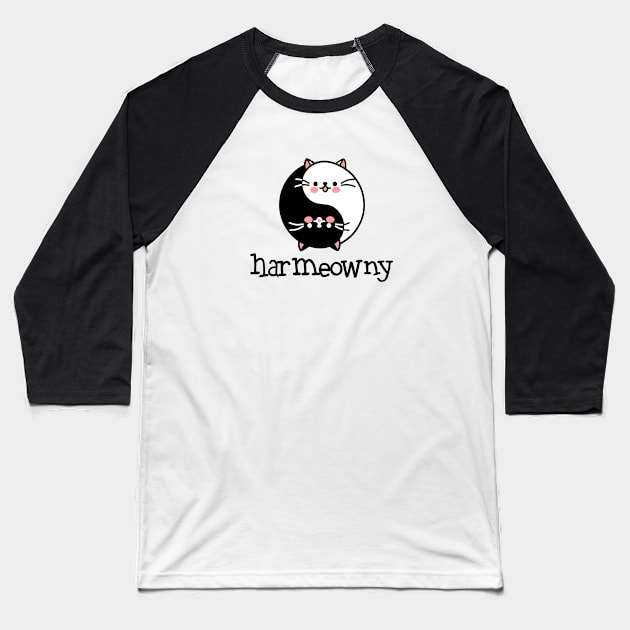 Yin Yang cats harmony Baseball T-Shirt by Smurnov